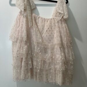 Anthropologie Maeve Polka Tie Top 1X